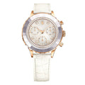 Swarovski Octea Chrono Crystals White Dial White Leather Strap Watch for Women - 5671150