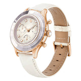  Shop Authentic Swarovski Octea Chrono Crystals White Dial White Leather Strap Watch for Women - 5671150 - Luxxuri