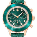  Shop Authentic Swarovski Octea Chrono Green Dial Green Leather Strap Watch for Women - 5672931 - Luxxuri