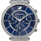 Shop Authentic Swarovski Passage Chrono Crystal Blue Dial Blue Leather Strap Watch for Women - 5580342 - Luxxuri