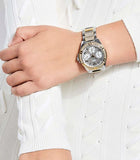  Shop Authentic Guess Frontier Chronograph Crystals Gold Dial Two Tone Steel Strap Watch For Women - W1156L5 - Luxxuri