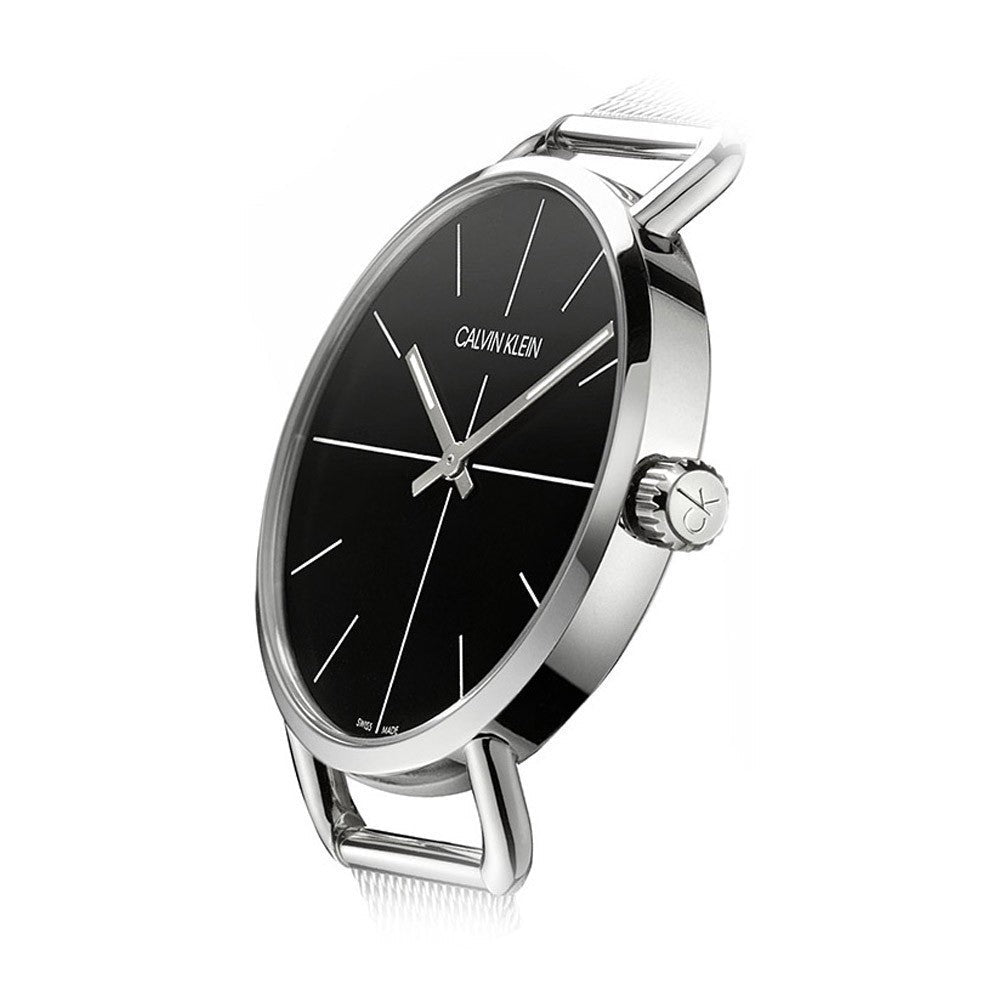  Shop Authentic Calvin Klein Even Black Dial Silver Mesh Bracelet Watch for Women - K7B21121 - Luxxuri