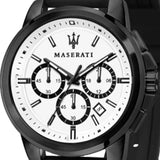  Shop Authentic Maserati Successo 44mm White Dial Black Silicone Strap Watch For Men - R8871621010 - Luxxuri