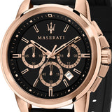  Shop Authentic Maserati Successo 44mm Black Rose Gold Dial Black Rubber Strap Watch For Men - R8871621012 - Luxxuri