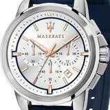  Shop Authentic Maserati Successo Chronograph White Dial Blue Rubber Strap Watch For Men - R8871621013 - Luxxuri