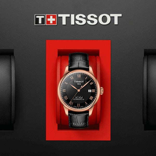  Shop Authentic Tissot Le Locle Powermatic 80 Black Dial Black Leather Strap Watch For Men - T006.407.36.053.00 - Luxxuri