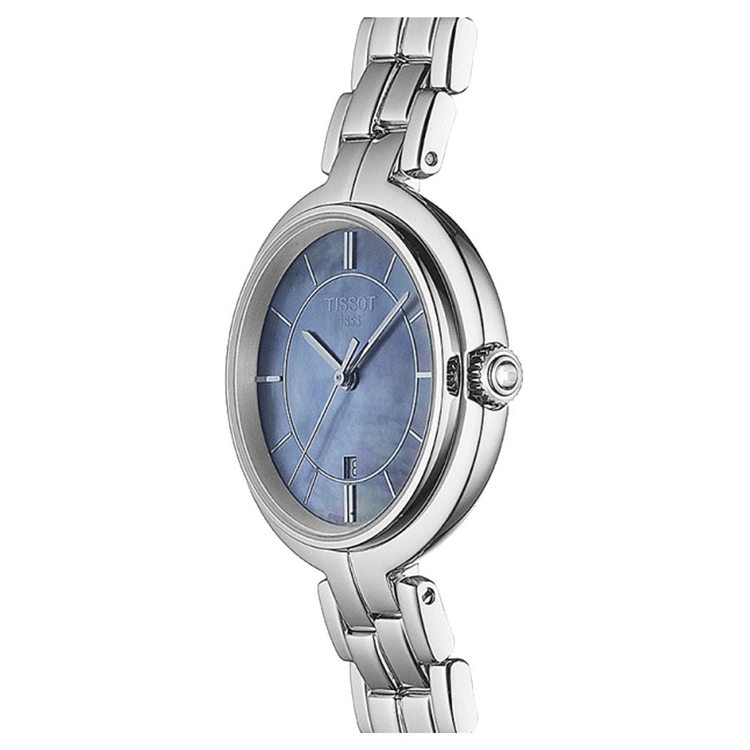  Shop Authentic Tissot T Lady Flamingo Mother of Pearl Blue Dial Silver Steel Strap Watch For Women - T094.210.11.121.00 - Luxxuri