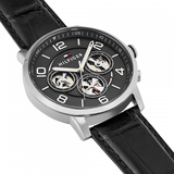  Shop Authentic Tommy Hilfiger Keagan Quartz Grey Dial Black Leather Strap Watch for Men - 1791289 - Luxxuri
