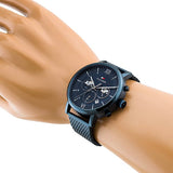  Shop Authentic Tommy Hilfiger Evan Blue Dial Blue Mesh Bracelet Watch for Men - 1710397 - Luxxuri
