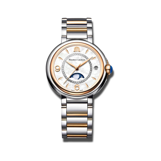  Shop Authentic Maurice Lacroix Fiaba Moonphase Mother of Pearl Dial Two Tone Steel Strap Watch for Women - FA1084-PVP13-150-1 - Luxxuri