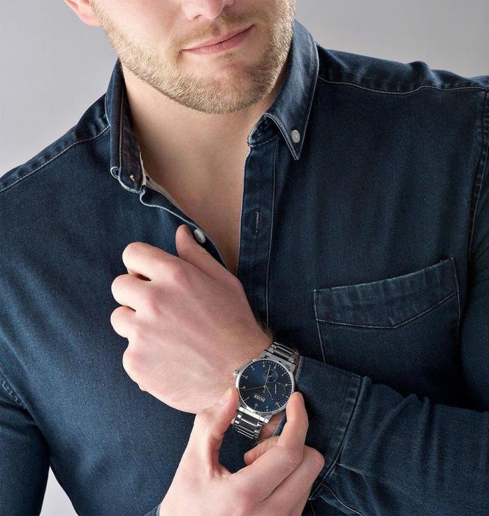  Shop Authentic Hugo Boss Oxygen Chronograph Blue Dial Silver Steel Strap Watch for Men - 1513597 - Luxxuri