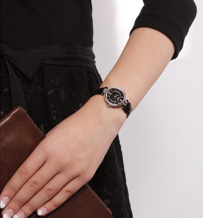  Shop Authentic Tissot T Lady Flamingo Black Dial Black Leather Strap Watch For Women - T094.210.16.051.00 - Luxxuri