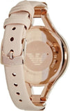  Shop Authentic Emporio Armani Chiara Quartz Crystals White Dial Rose Gold Leather Strap Watch For Women - AR7437 - Luxxuri