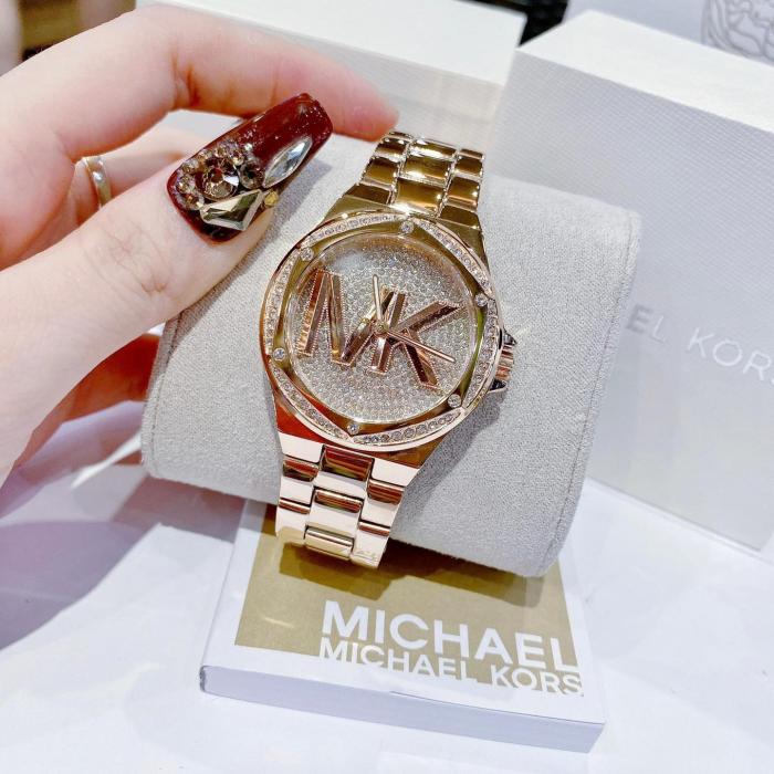  Shop Authentic Michael Kors Lennox Three Hand Rose Gold Dial Rose Gold Steel Strap Watch For Women - MK7230 - Luxxuri