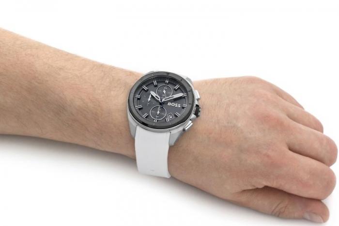  Shop Authentic Hugo Boss Volane Grey Dial White SIlicone Strap Watch for Men - 1513948 - Luxxuri