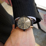  Shop Authentic Calvin Klein Boost Black Dial Black Leather Strap Watch for Men - K7Y21TCZ - Luxxuri