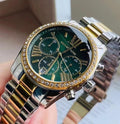 Shop Authentic Michael Kors Lexington Chronograph Green Dial Two Tone Steel Strap Watch For Women - MK7303 - Luxxuri
