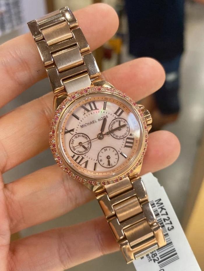  Shop Authentic Michael Kors Mini Camille Multifunction Rose Gold Dial Rose Gold Steel Strap Watch For Women - MK7273 - Luxxuri