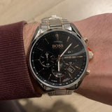  Shop Authentic Hugo Boss Champion Chronograph Black Dial Two Tone Steel Strap Watch for Men - 1513819 - Luxxuri