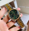  Shop Authentic Michael Kors Lexington Chronograph Green Dial Two Tone Steel Strap Watch For Women - MK7303 - Luxxuri