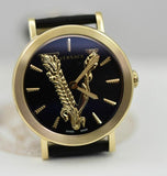  Shop Authentic Versace Virtus Quartz Black Dial Black Leather Strap Watch for Women - VEHC00119 - Luxxuri