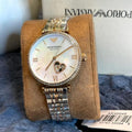  Shop Authentic Emporio Armani Meccanico Automatic Mother of Pearl Dial Two Tone Steel Strap Watch For Women - AR60049 - Luxxuri
