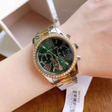  Shop Authentic Michael Kors Lexington Chronograph Green Dial Two Tone Steel Strap Watch For Women - MK7303 - Luxxuri