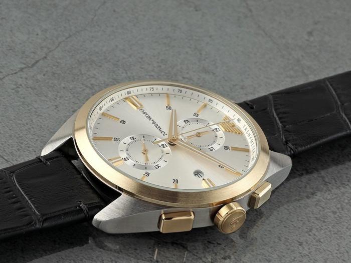  Shop Authentic Emporio Armani Claudio Chronograph Silver Dial Black Leather Strap Watch For Men - AR11498 - Luxxuri