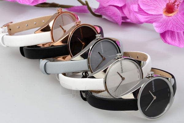  Shop Authentic Calvin Klein Rebel Black Grey Dial Black Leather Strap Watch for Women - K8P231C1 - Luxxuri