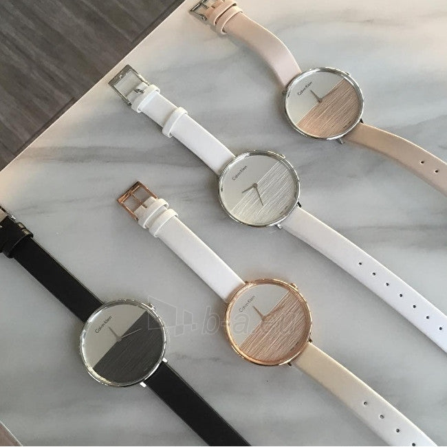  Shop Authentic Calvin Klein Rise White Dial White Leather Strap Watch for Women - K7A236LH - Luxxuri