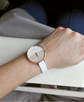  Shop Authentic Calvin Klein Rise White Dial White Leather Strap Watch for Women - K7A236LH - Luxxuri