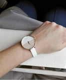  Shop Authentic Calvin Klein Rise White Dial White Leather Strap Watch for Women - K7A236LH - Luxxuri