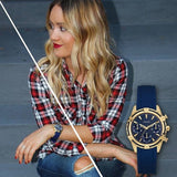  Shop Authentic Guess Catalina Blue Gold Tone Blue Silicone Strap Watch For Women - W0562L2 - Luxxuri