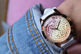  Shop Authentic Guess Crush Crystals Gold Dial White Rubber Strap Watch for Women - W1223L3 - Luxxuri