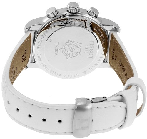  Shop Authentic Tissot Dressport Chronograph Mother of Pearl Dial White Leather Strap Watch for Women - T050.217.17.117.00 - Luxxuri