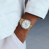 Shop Authentic Tommy Hilfiger Ari Multifunction Diamonds Silver Dial Gold Steel Strap Watch for Women - 1781977 - Luxxuri