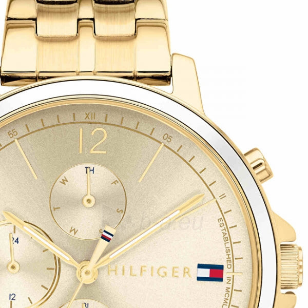  Shop Authentic Tommy Hilfiger Madison Quartz Gold Dial Gold Steel Strap Watch For Women - 1782189 - Luxxuri