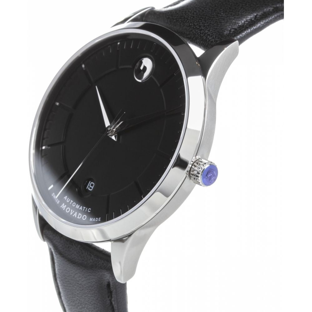  Shop Authentic Movado 1881 Automatic Black Dial Black Leather Strap Watch for Men - 606873 - Luxxuri