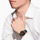  Shop Authentic Fossil The Minimalist Black Dial Black Leather Strap Watch for Men - FS5376 - Luxxuri
