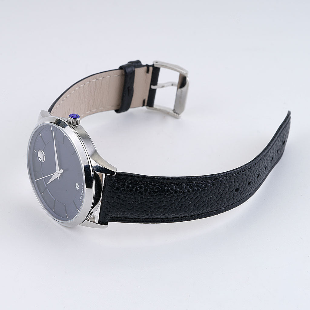  Shop Authentic Movado 1881 Automatic Black Dial Black Leather Strap Watch for Men - 606873 - Luxxuri