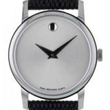  Shop Authentic Movado Museum Silver Dial Black Leather Strap Watch For Women - 2100003 - Luxxuri