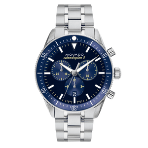  Shop Authentic Movado Heritage Calendoplan Chronograph Blue Dial Silver Steel Strap Watch For Men - 3650124 - Luxxuri
