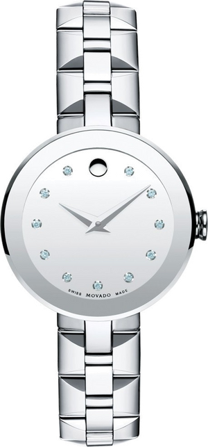 Shop Authentic Movado Sapphire Diamonds Silver Dial Silver Steel Strap Watch For Women - 606814 - Luxxuri