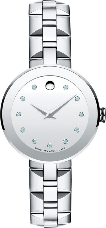  Shop Authentic Movado Sapphire Diamonds Silver Dial Silver Steel Strap Watch For Women - 606814 - Luxxuri