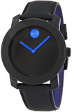  Shop Authentic Movado Bold TR90 Black Dial Black Leather Strap Watch For Men - 3600307 - Luxxuri