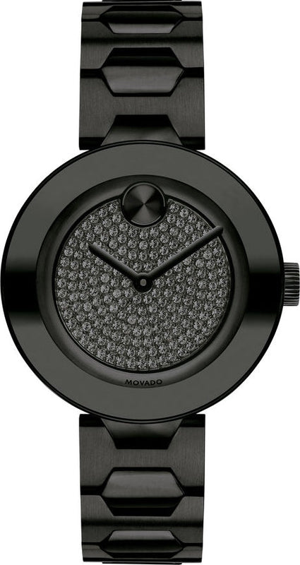  Shop Authentic Movado Bold Crystals Black Dial Black Steel Strap Watch for Women - 3600576 - Luxxuri