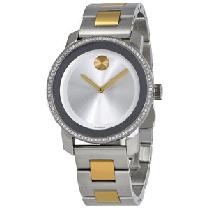  Shop Authentic Movado Bold Diamonds Silver Dial Two Tone Steel Strap Watch for Women - 3600451 - Luxxuri