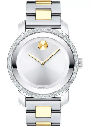  Shop Authentic Movado Bold Diamonds Silver Dial Two Tone Steel Strap Watch for Women - 3600451 - Luxxuri