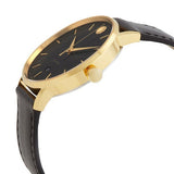  Shop Authentic Movado Ultra Slim Black Dial Black Leather Strap Watch For Women -  0607095 - Luxxuri