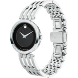  Shop Authentic Movado Esperanza 28mm Black Dial Silver Steel Strap Watch For Women - 0607051 - Luxxuri